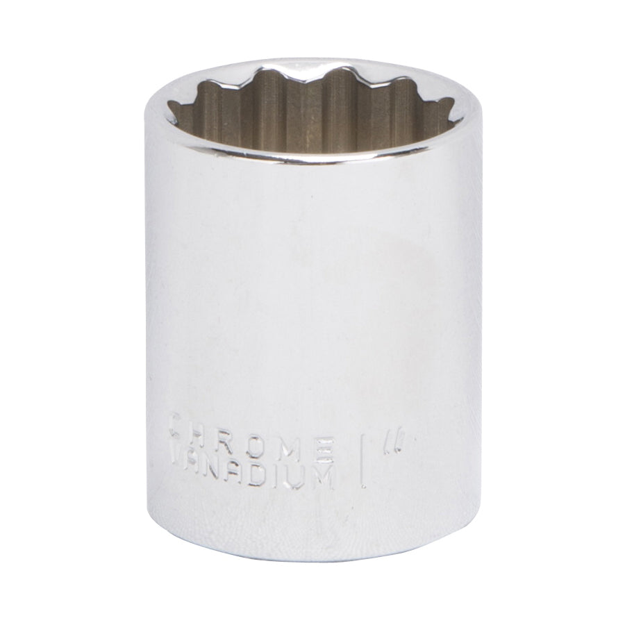 Vulcan MT6518369 Drive Socket, 1 in Socket, 1/2 in Drive, 12-Point, Chrome Vanadium Steel, Chrome