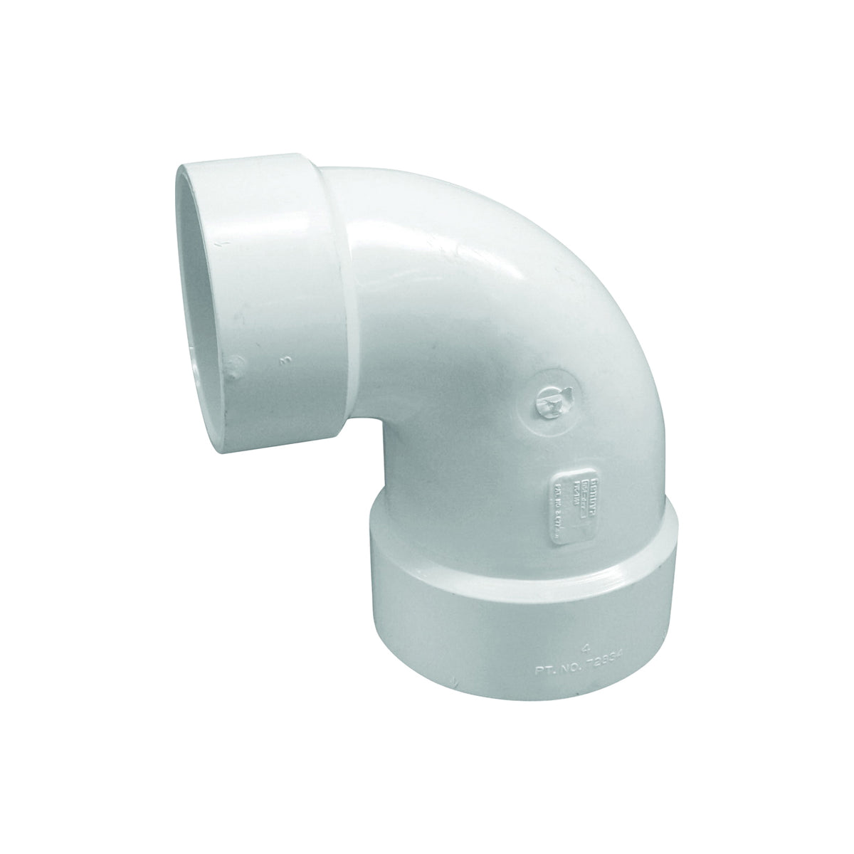 GENOVA 700 Series 72834 Reducing Closet Bend Pipe Elbow, 4 x 3 in, Hub, 90 deg Angle, PVC, SCH 40 Schedule