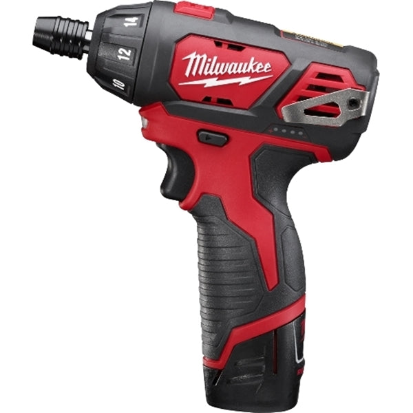 Milwaukee M12 2401-22 Screwdriver Kit, Battery Included, 12 V, 1.5 Ah, 1/4 in Chuck, Hex, Quick-Change Chuck