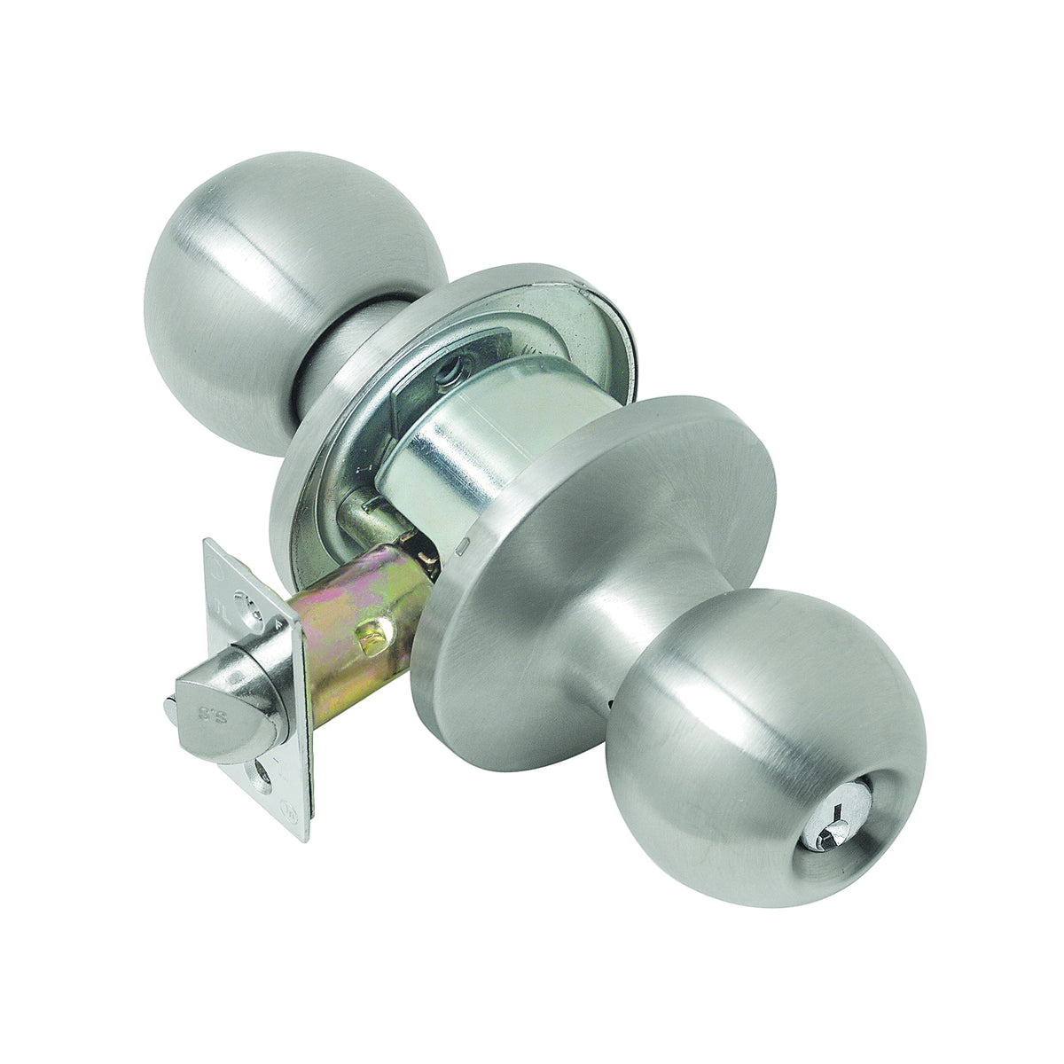Tell Manufacturing CL100053 Entry Ball Knob, Steel, Satin Stainless