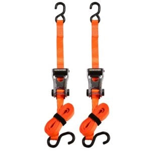 SmartStrap 340 Tie-Down, 1-1/4 in W, 10 ft L, Polyester, Orange, 1000 lb, S-Hook End Fitting, Steel End Fitting