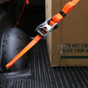 SmartStrap 340 Tie-Down, 1-1/4 in W, 10 ft L, Polyester, Orange, 1000 lb, S-Hook End Fitting, Steel End Fitting