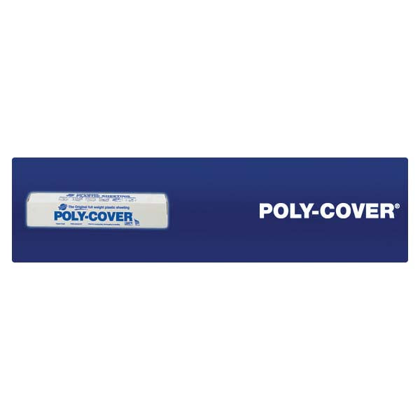 Poly-Cover 4X10-C Masking Sheet, 100 ft L, 10 ft W, Plastic Backing, Clear