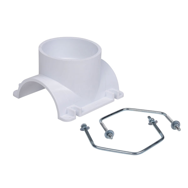 Oatey 43795 Saddle Tee Kit, 4 in Connection, Tee/Wye, PVC, Black/White