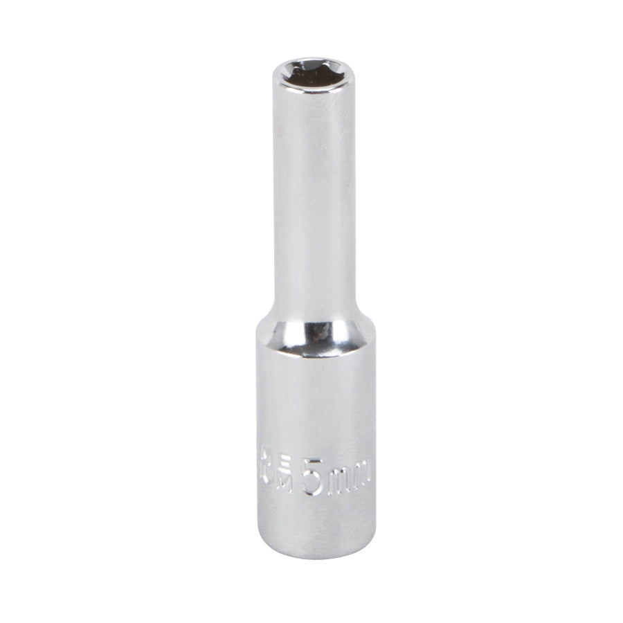 Vulcan MT6487802 Drive Socket, 5 mm Socket, 1/4 in Drive, 6-Point, Chrome Vanadium Steel, Chrome