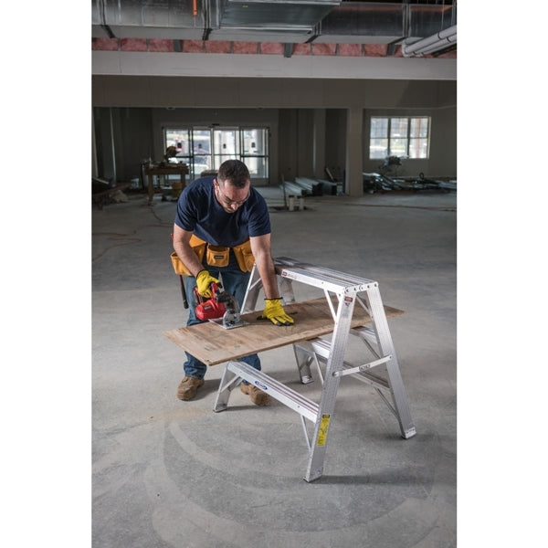 WERNER TW373-30 Work Step Ladder, 3 ft H, Type IA Duty Rating, Aluminum, 300 lb