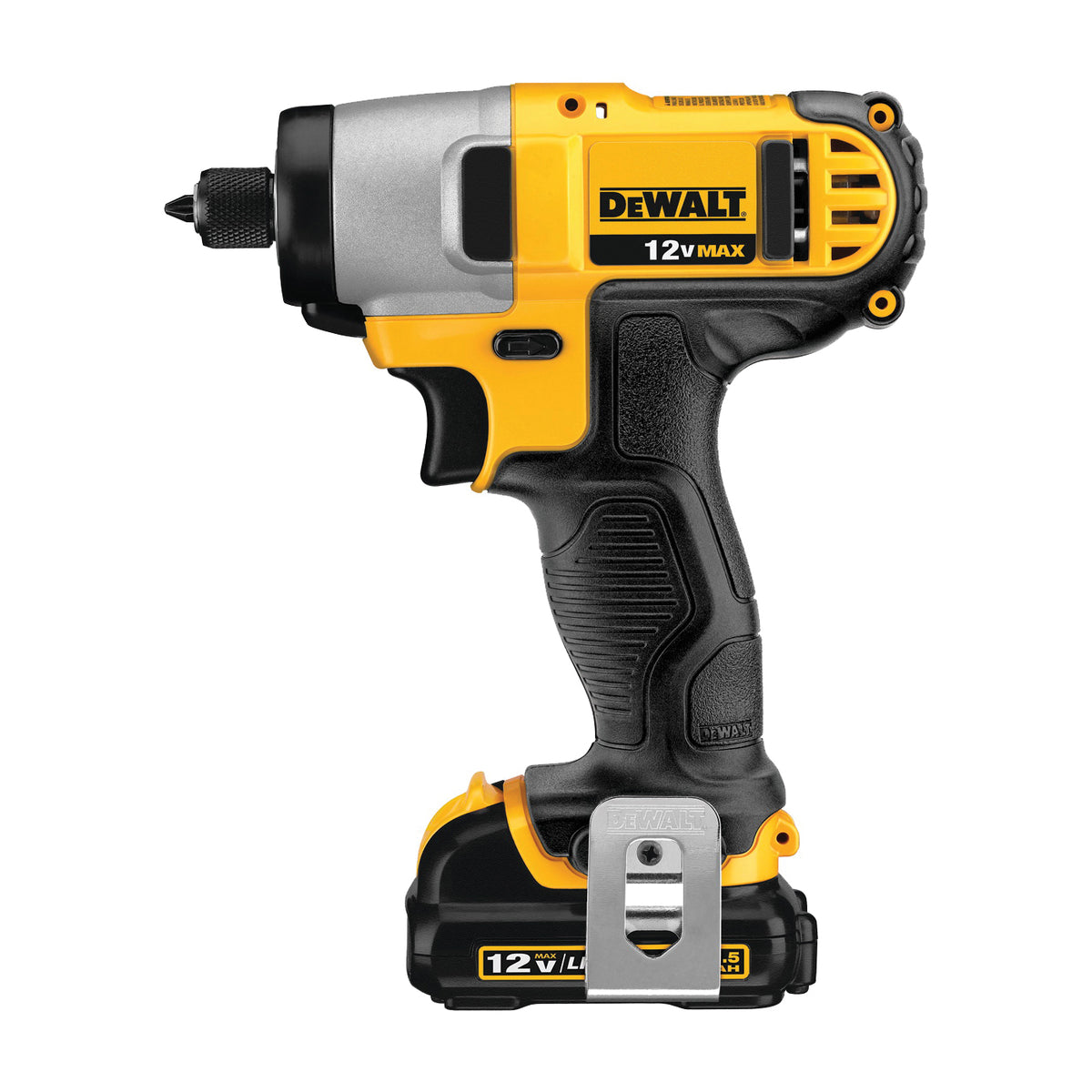DeWALT DCF815S2 Impact Driver Kit, Battery Included, 12 V, 1.3 Ah, 1/4 in Drive, Hex Drive, 3400 ipm