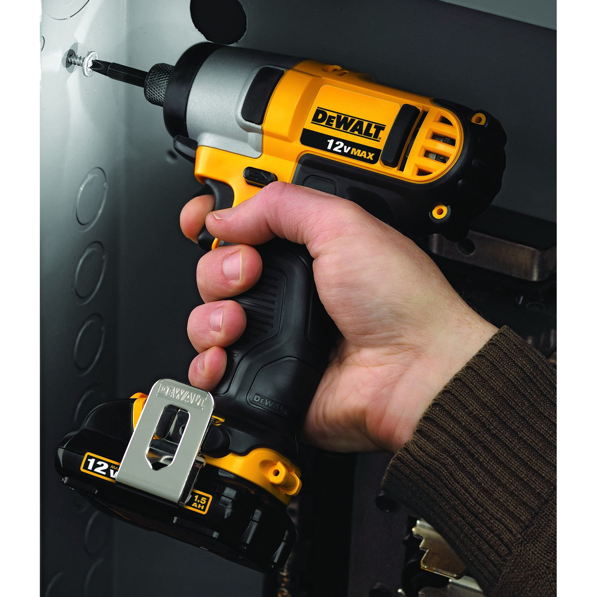 DeWALT DCF815S2 Impact Driver Kit, Battery Included, 12 V, 1.3 Ah, 1/4 in Drive, Hex Drive, 3400 ipm