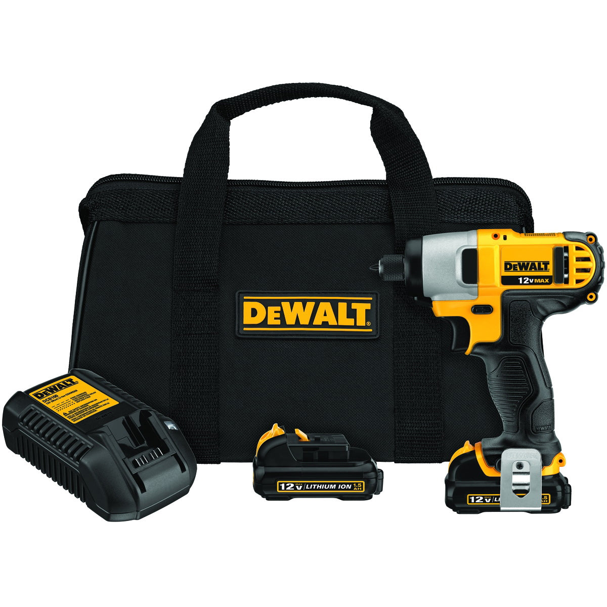 DeWALT DCF815S2 Impact Driver Kit, Battery Included, 12 V, 1.3 Ah, 1/4 in Drive, Hex Drive, 3400 ipm