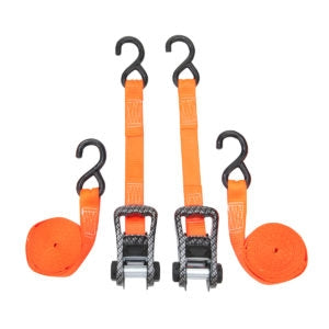 SmartStrap 240 Tie-Down, 1-1/4 in W, 10 ft L, Carbon Fiber, Orange, 1000 lb, S-Hook End Fitting, Steel End Fitting