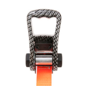 SmartStrap 240 Tie-Down, 1-1/4 in W, 10 ft L, Carbon Fiber, Orange, 1000 lb, S-Hook End Fitting, Steel End Fitting