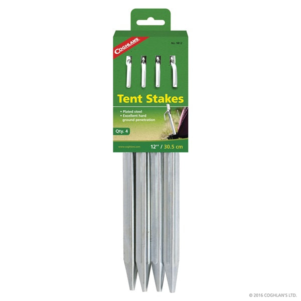 COGHLAN'S 9812 Tent Stake, 12 in L, Steel