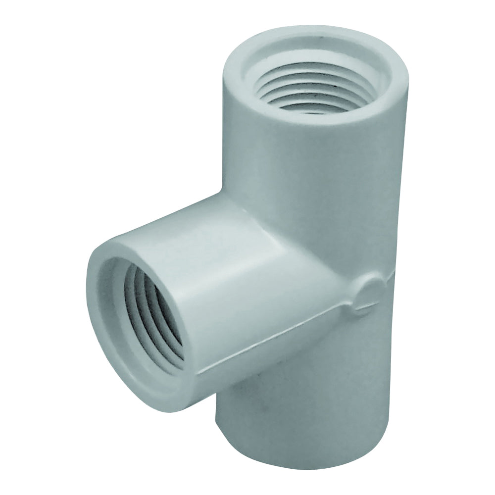 GENOVA 300 Series 35455 Pipe Tee, 1/2 in, FIP, PVC, SCH 40 Schedule