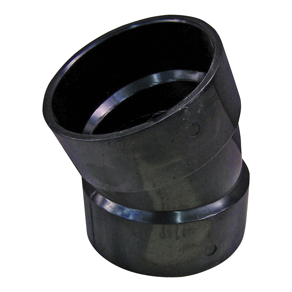 GENOVA 80815 Pipe Elbow, 1-1/2 in, Hub, 22.5 deg Angle, ABS, SCH 40 Schedule