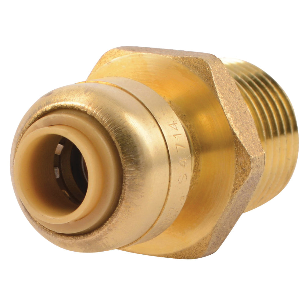 SharkBite U110LFA Pipe Connector, 1/4 x 1/2 in, MNPT, Brass, 200 psi Pressure