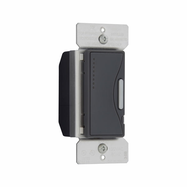 Eaton Wiring Devices Aspire 9534SG Smart Dimmer, 120 V, 600 W, Halogen, Incandescent Lamp, 3-Way, Silver Granite