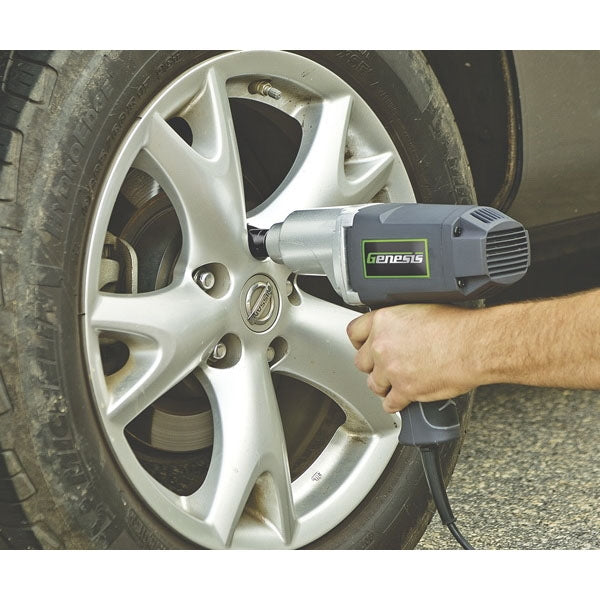 Genesis GIW3075K Impact Wrench Kit, 7.5 A, 1/2 in Drive, Square Drive, 0 to 2700 ipm, 0 to 2100 rpm Speed