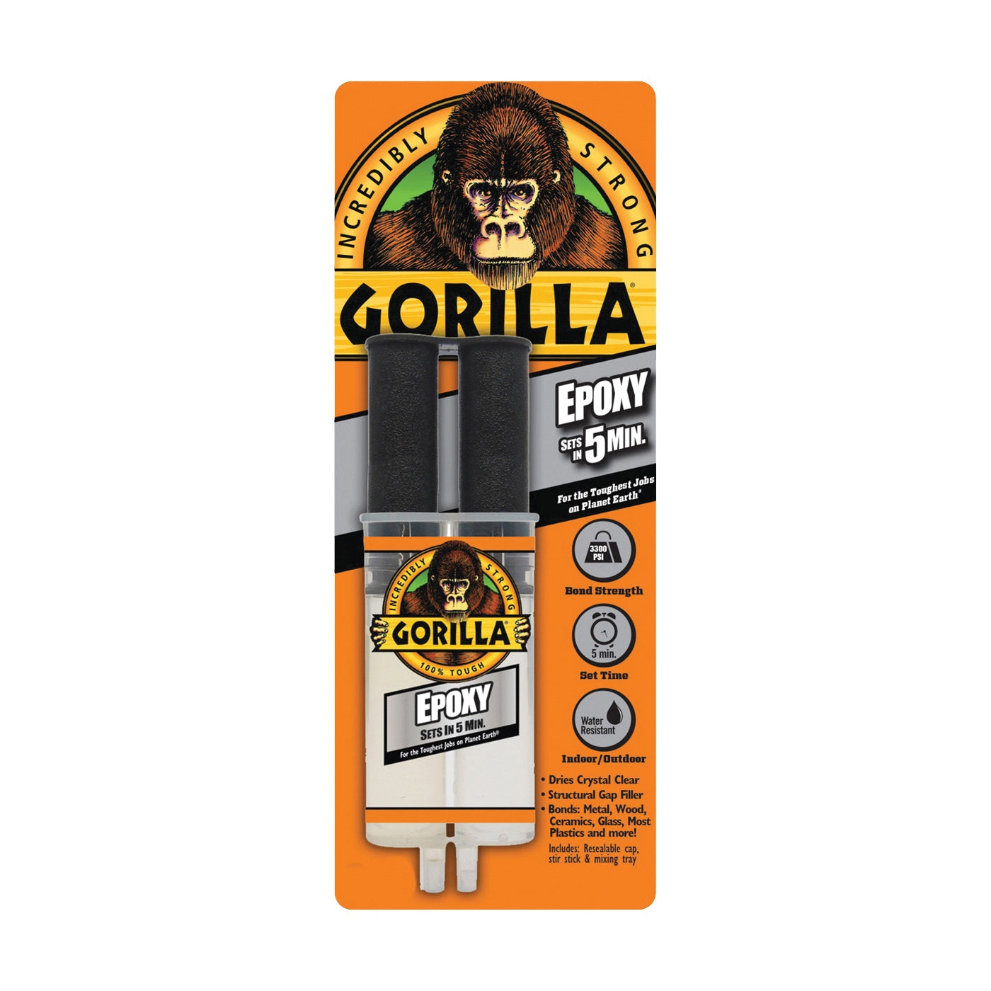 Gorilla 4200102 Epoxy Glue, Translucent, Liquid, 0.85 oz Syringe
