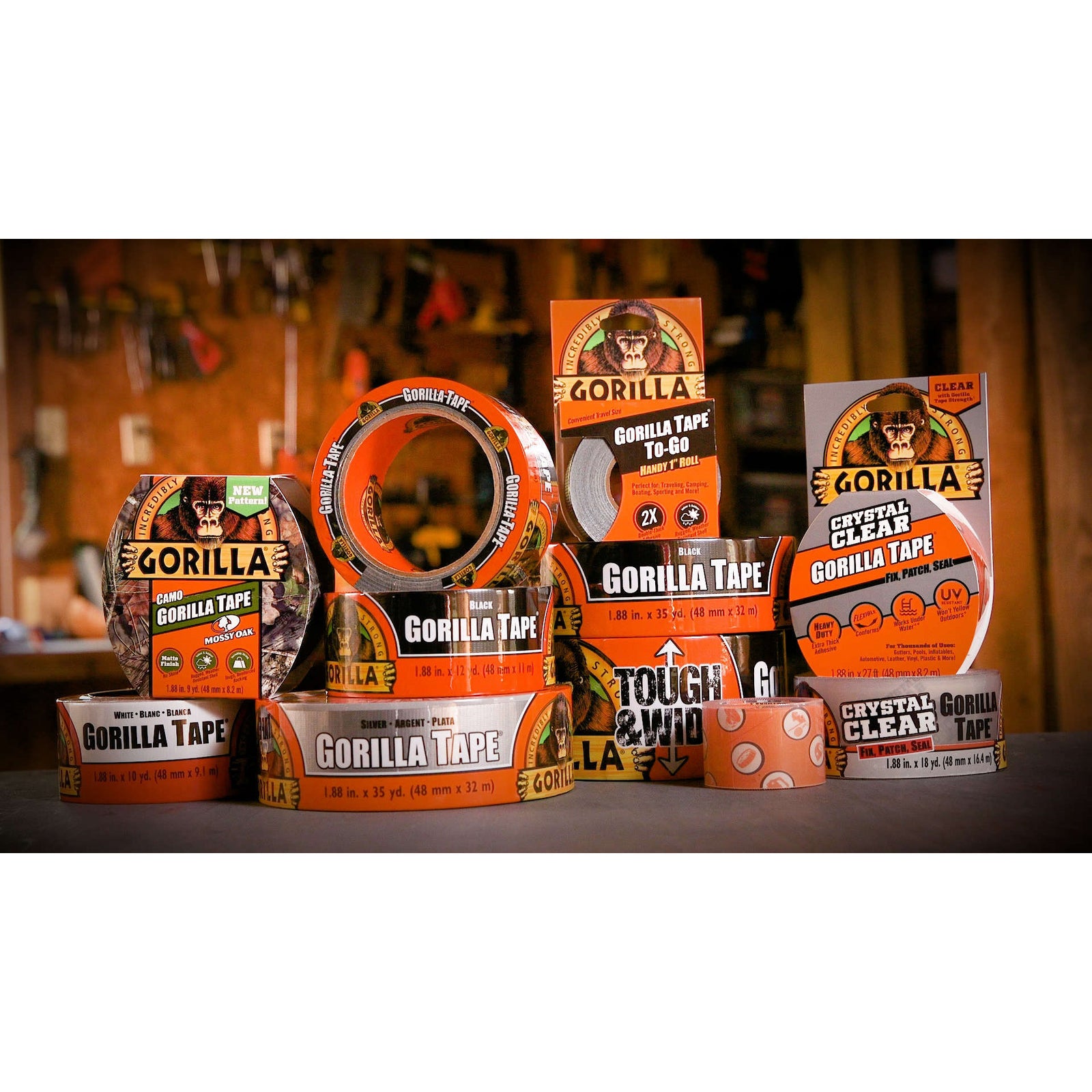 Gorilla 6027002 Tape, 9 yd L, 1-7/8 in W