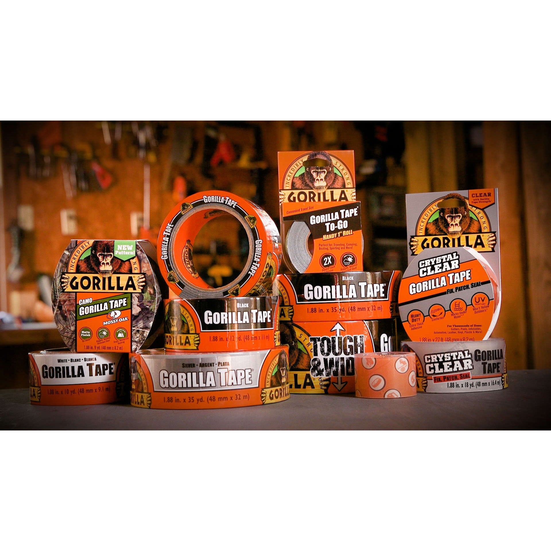 Gorilla 6027002 Tape, 9 yd L, 1-7/8 in W