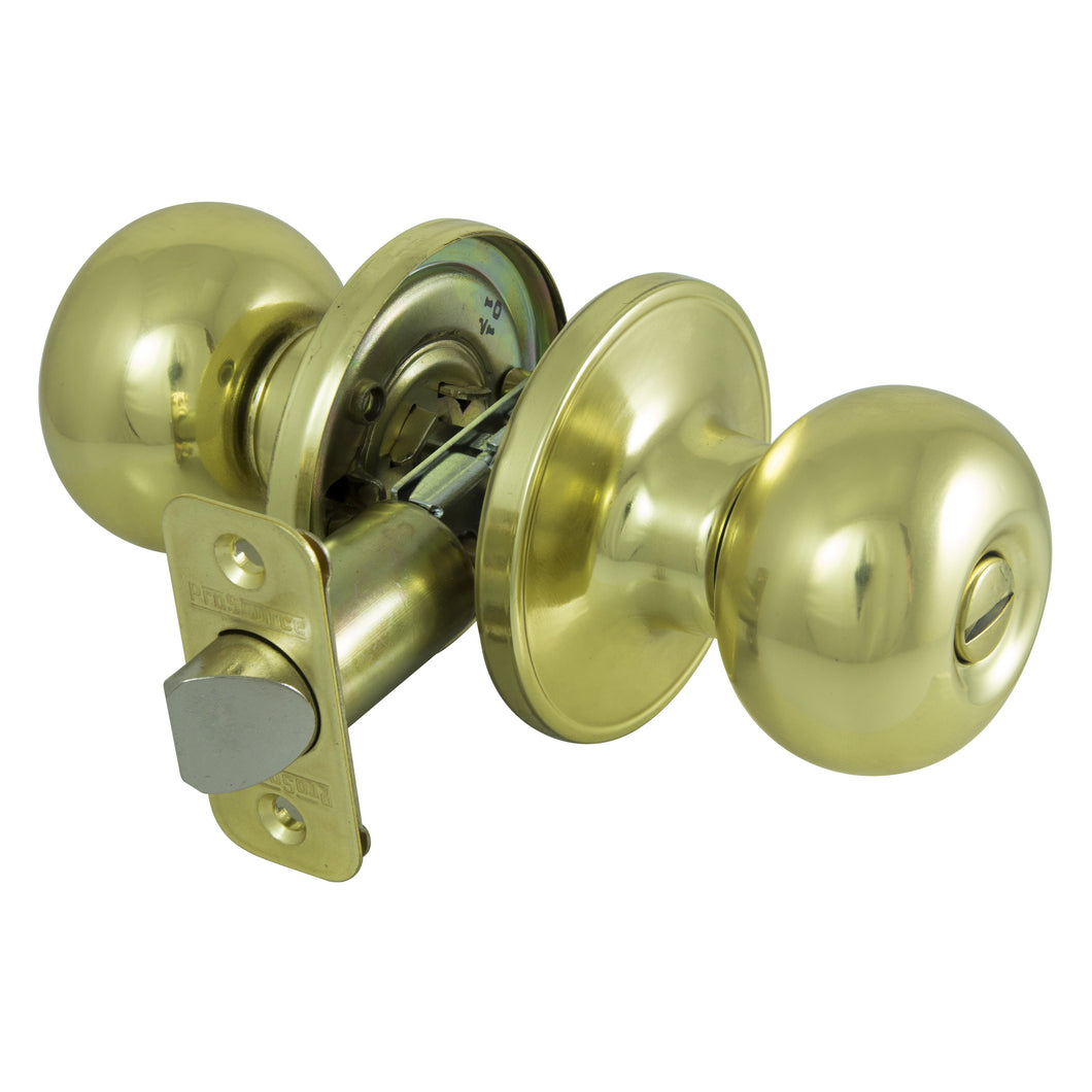 ProSource T9710BRA4V Privacy Door Knob Lockset, Brass