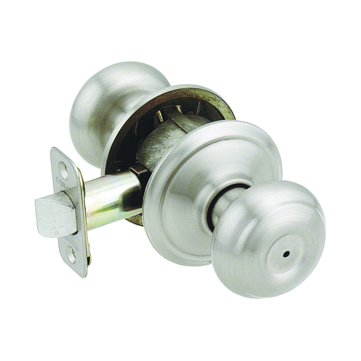 Schlage Georgian Series F40GEO619 Privacy Door Knob, Brass, Satin Nickel