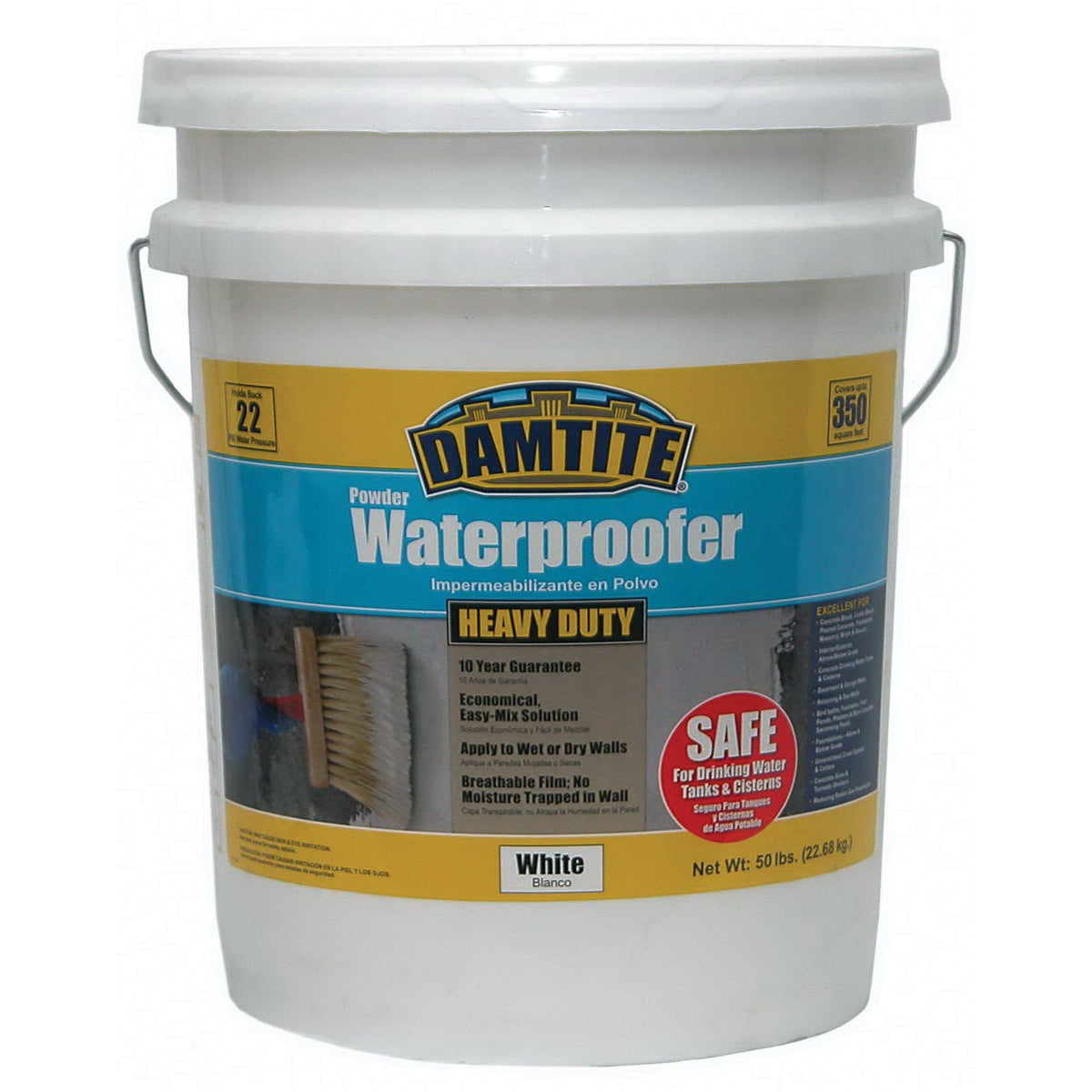 DAMTITE 01551/01501 Foundation Coating, White, Powder, 50 lb Bag