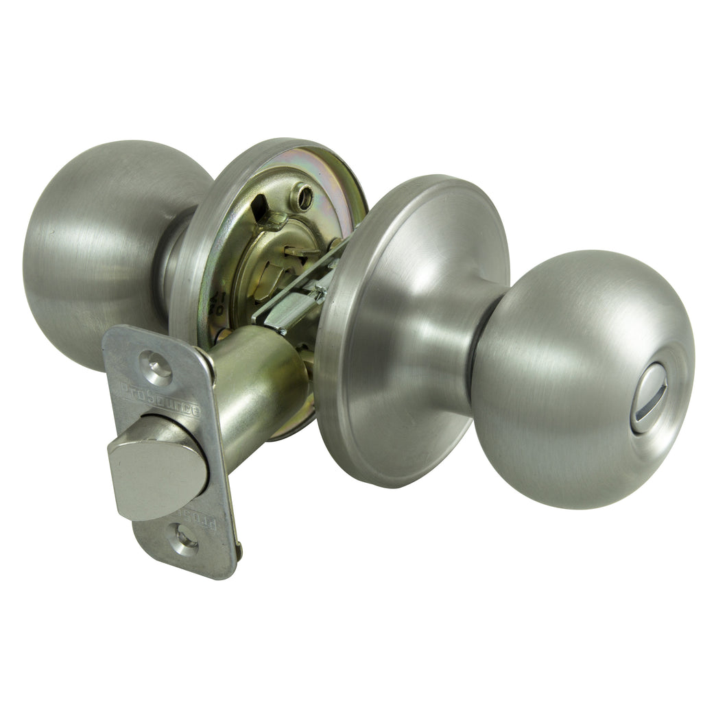 ProSource T9610BRA4V Privacy Door Knob Lockset, Stainless Steel