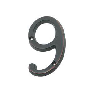 Schlage SC2-3096-716 House Number, Character: 9, 4 in H Character, Bronze Character, Solid Brass