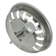 Load image into Gallery viewer, Danco 88275 Basket Strainer with Pin, 3-1/4 in Dia, Stainless Steel, Chrome, For: 3-1/4 in Drain Opening Sink
