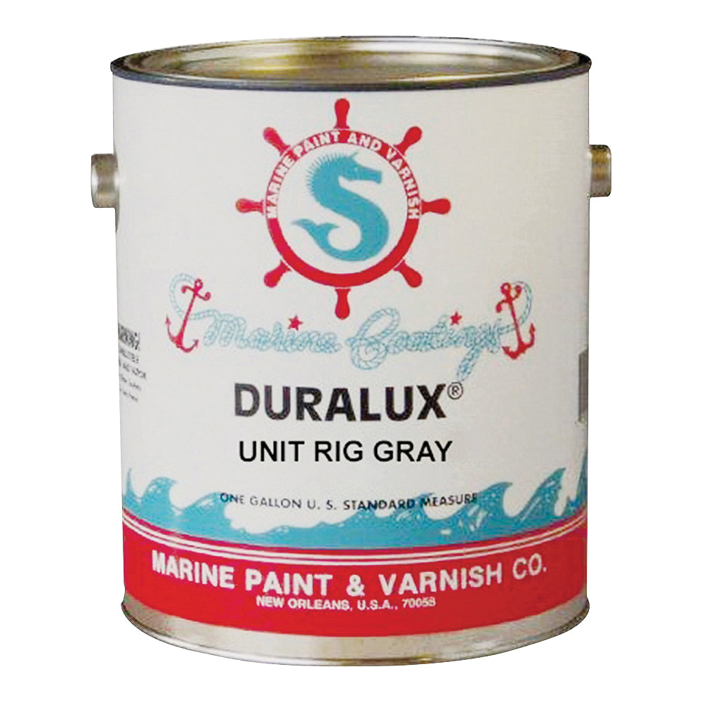 Duralux M726-1 Marine Paint, High-Gloss, Rig Gray, 1 gal, Can, Latex Base, Application: Spray