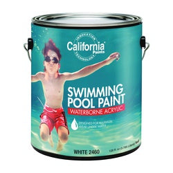 California Paints F24000-1-E Pool Paint, Matte, White, 1 gal