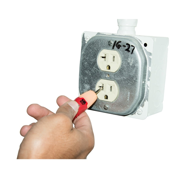 GB GCV-3206 Probe and Continuity Tester with Screwdriver Tip, 12 to 250 VAC/VDC, LED Display, Functions: Voltage, Red