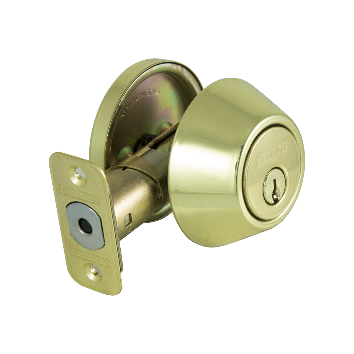 ProSource Signature Series Deadbolt, 3 Grade, Polished Brass, 2-3/8 to 2-3/4 in Backset, KW1 Keyway