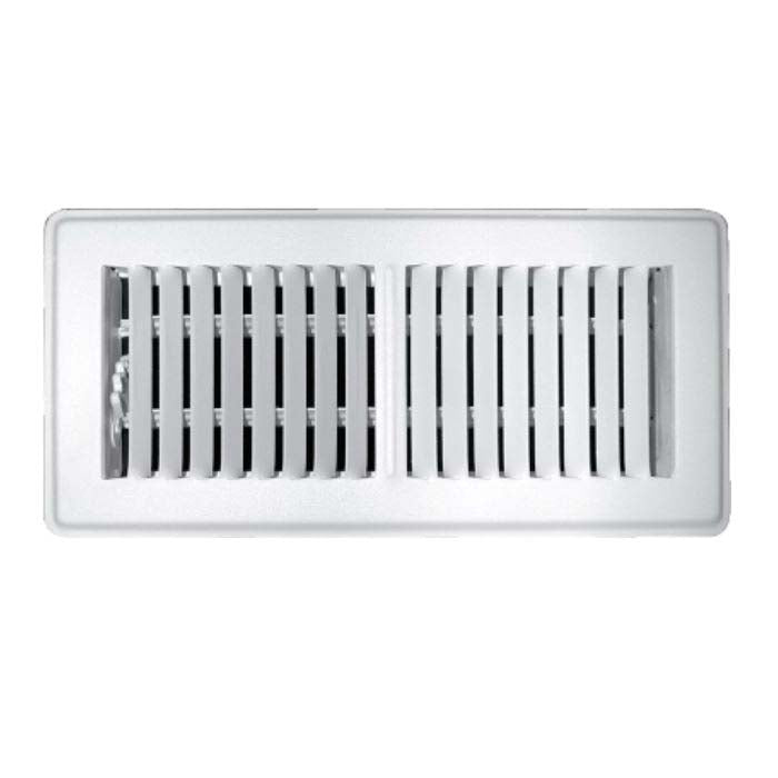 TRUaire 150M Series C150MWT 04X10 Floor Register, 11-1/2 in W, Steel, White, Powder-Coated