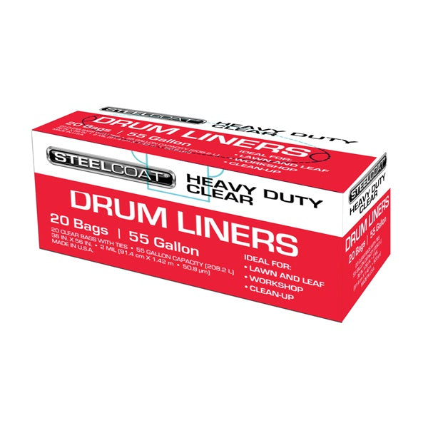 STEELCOAT FG-P9934-10A Drum Liner, 55 gal Capacity, Clear