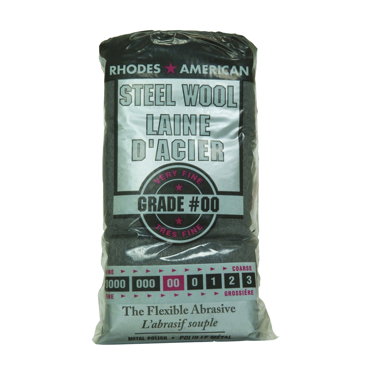 Rhodes American 10121154 Steel Wool, #00 Grit, Very Fine, Gray