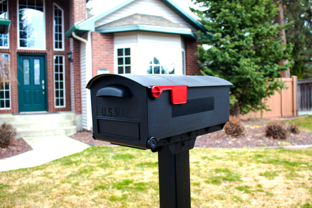Gibraltar Mailboxes Patriot Series GMB515B01 Rural Mailbox, 1200 cu-in Capacity, Plastic, 12.4 in W, 21.3 in D, Black