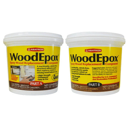 ABATRON WoodEpox WE2QKR Wood Restoration System, Paste, Slight Ammonia, Tan/White, 2 qt