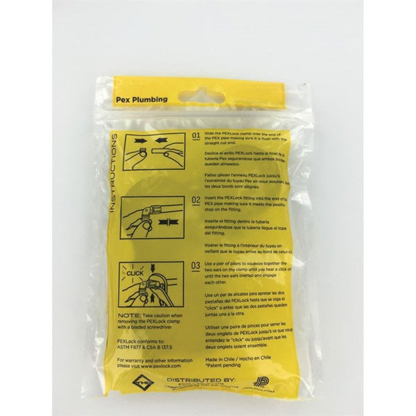 Flair-It PEXLOCK 30776 Reducing Pipe Tee with Clamp, 1 x 3/4 in, 100 psi Pressure