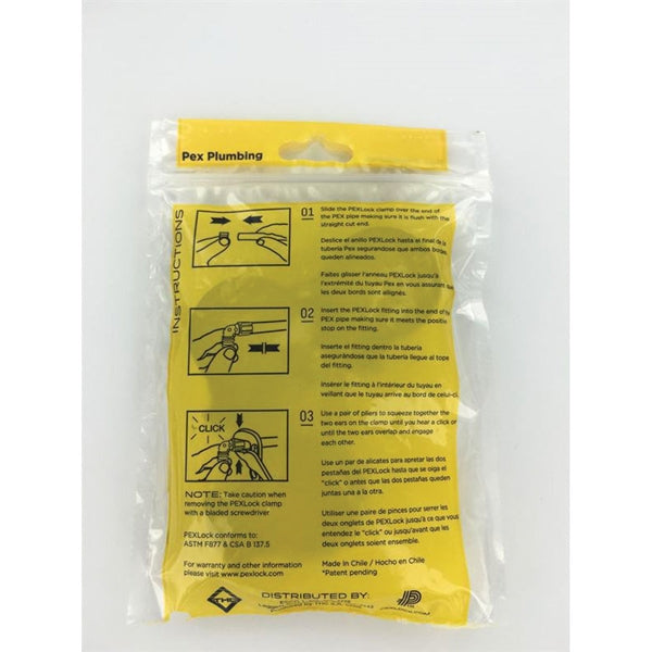 Flair-It PEXLOCK 30777 Reducing Pipe Tee with Clamp, 1 x 3/4 x 3/4 in, 100 psi Pressure