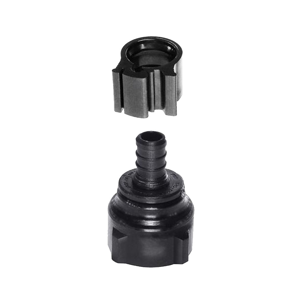 Flair-It PEXLOCK 30856 Swivel Pipe Adapter, 1/2 x 3/4 in, FPT, Polysulfone, Black, 100 psi Pressure