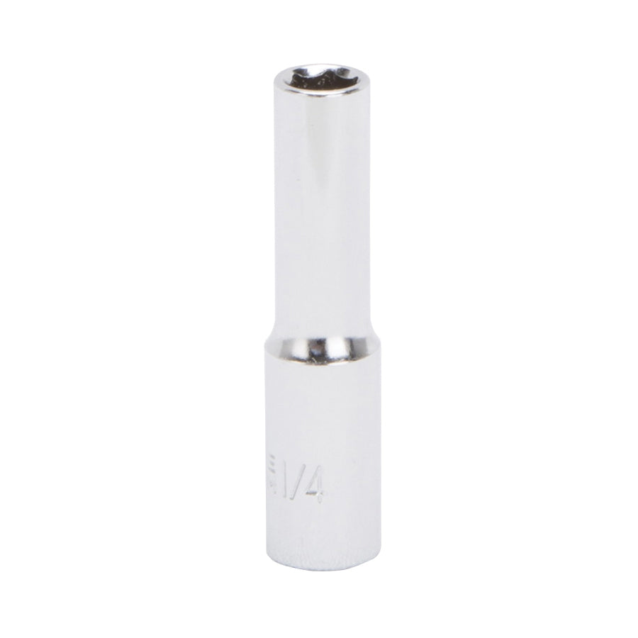 Vulcan MT6485908 Drive Socket, 1/4 in Socket, 1/4 in Drive, 6-Point, Chrome Vanadium Steel, Chrome