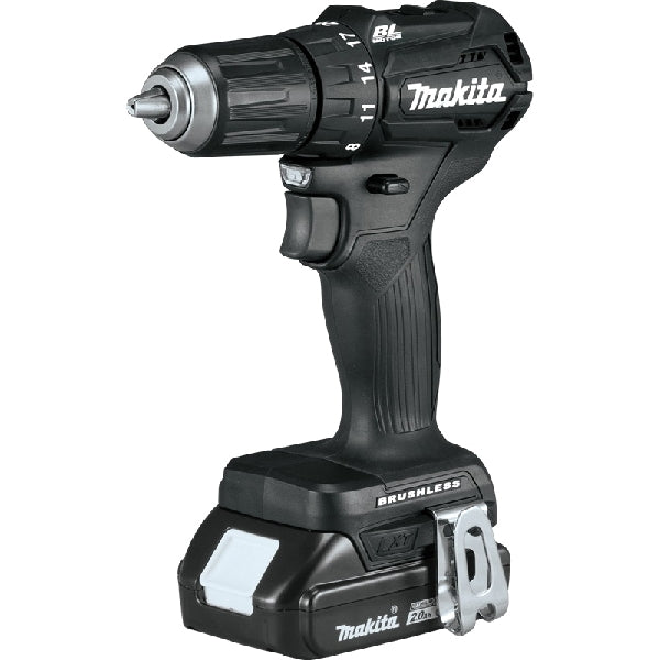 Makita LXT XFD11R1B Drill/Driver Kit, Battery Included, 18 V, 2 Ah, 1/2 in Chuck, Keyless Chuck