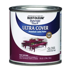 Painter&#39;s Touch Ultra Cover 1964730 Interior Paint, Gloss, Colonial Red, 0.5 pt, Can, Resists: Chip, Fade, Water Base