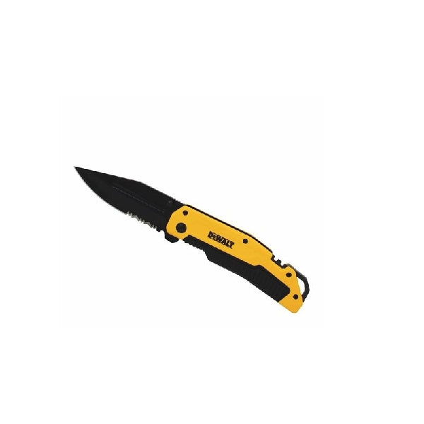 DeWALT DWHT10313 Pocket Knife, 3-1/4 in L Blade, 1-1/4 in W Blade, Stainless Steel Blade, 1-Blade, Black/Yellow Handle