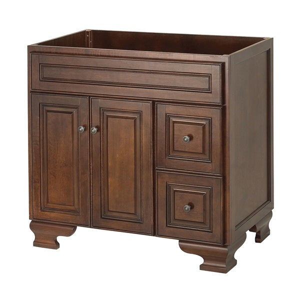 Foremost Hawthorne Series HANA3621D Bathroom Vanity, Wood, Free-Standing Installation, 2-Drawer