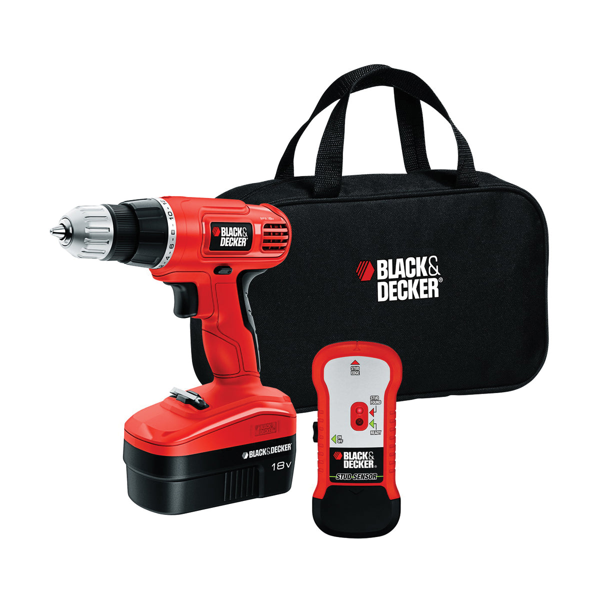 Black+Decker GCO18SFB Drill Kit, Battery Included, 18 V, 1-Tool, Tools Included: (1) 18 V Drill, Ni-Cd Battery