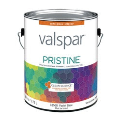 Valspar Pristine 18560 Series 027.0018568.007 Interior Paint, Semi-Gloss, Pastel, 1 gal, Can, Latex Base