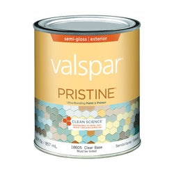 Valspar 027.0018605.005 Latex Paint, Semi-Gloss, Clear, 1 qt
